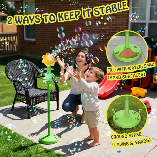 Sunflower Bubble Machine with Lights